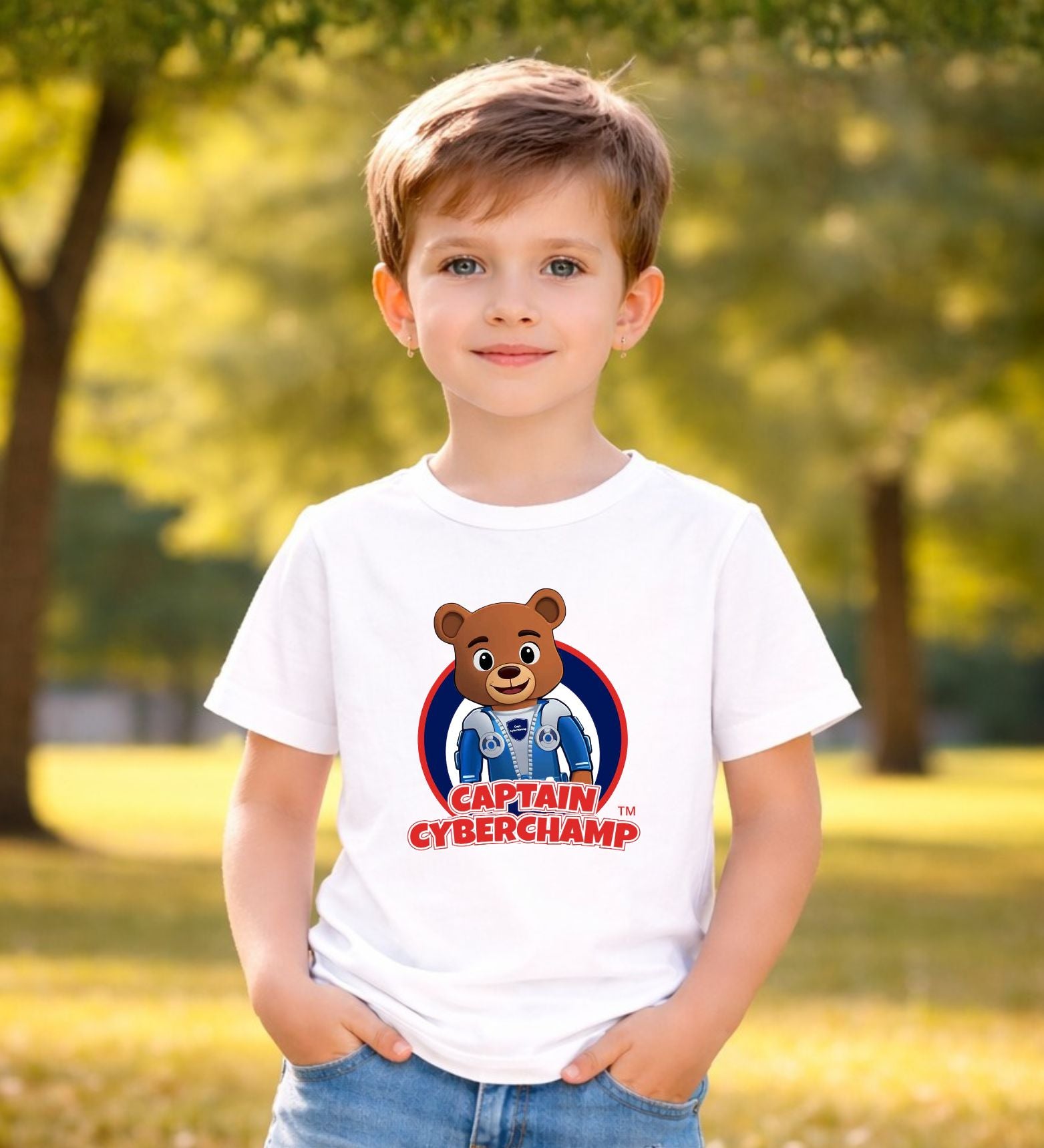 'Captain Cyberchamp' Kid T-Shirt