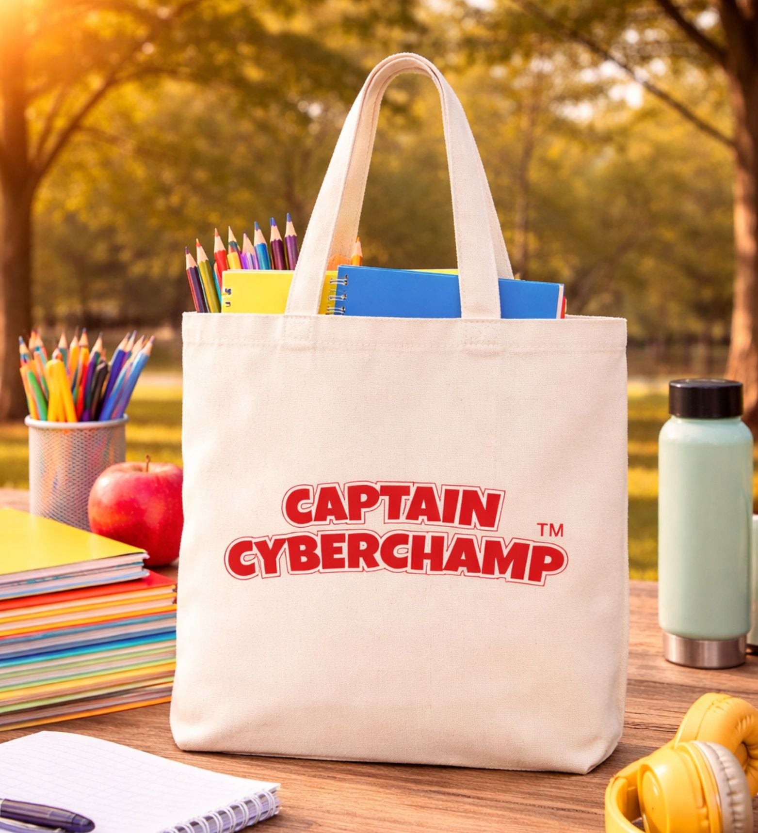 'Captain Cyberchamp' Tote Bag