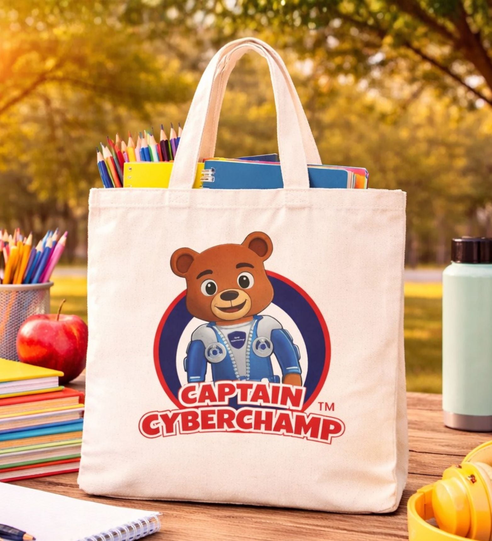 'Captain Cyberchamp' Tote Bag